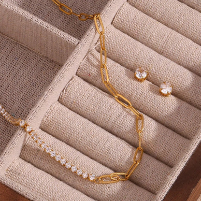 Alira Zircon Tennis Chain Necklace - Zafinne Jewelry