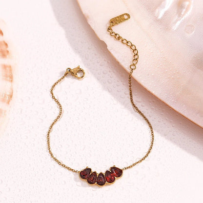 Arden Garnet Bead Bracelet - Zafinne Jewelry