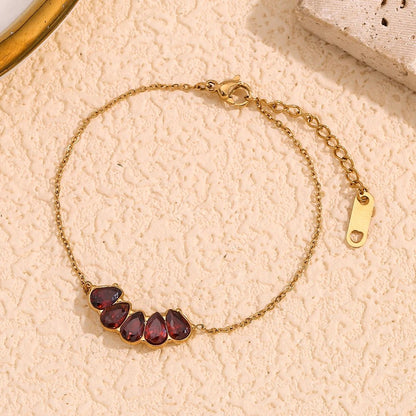 Arden Garnet Bead Bracelet - Zafinne Jewelry