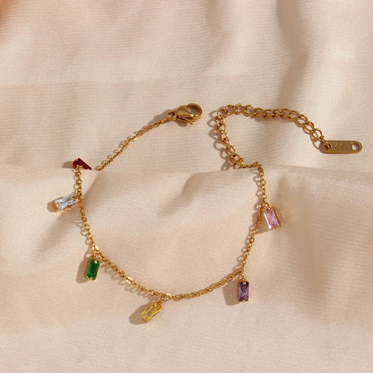 Colorful Square Stone Bracelet - Zafinne Jewelry