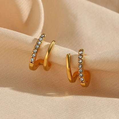 Crystal Double Earrings - Zafinne Jewelry