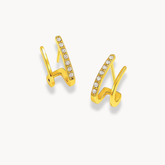 Crystal Double Earrings - Zafinne Jewelry