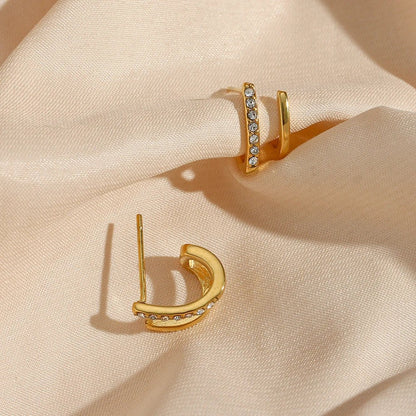 Crystal Double Earrings - Zafinne Jewelry