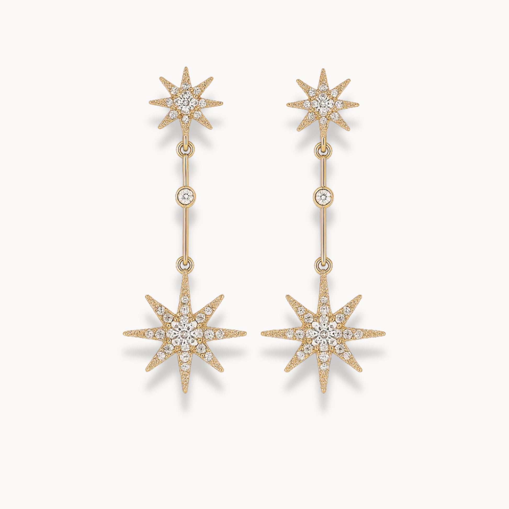 Crystal Star Long Earrings - Zafinne Jewelry