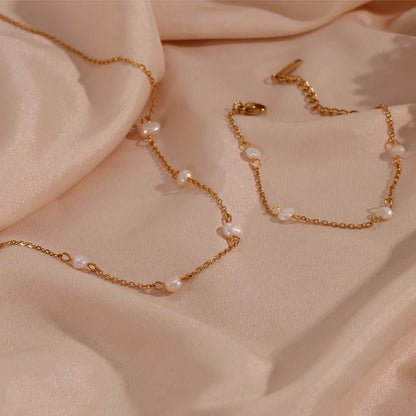 Freshwater Pearl Chain Bracelet - Zafinne Jewelry
