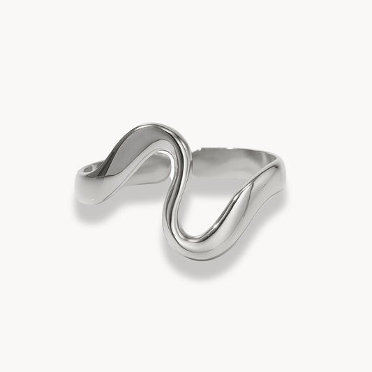 Geometric Adjustable Curved Ring - Zafinne Jewelry