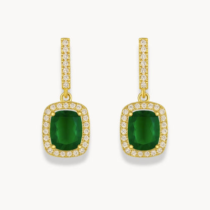 Green Crystal Pendant Earrings - Zafinne Jewelry