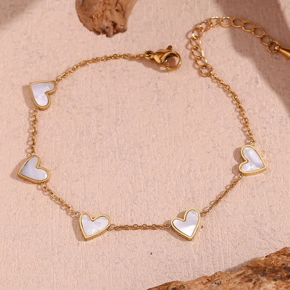 Heart Natural Shell Bracelet - Zafinne Jewelry