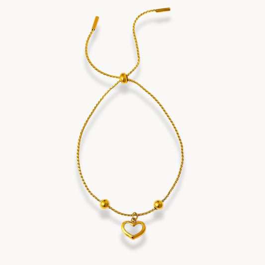 Heart Natural Shell Pendant Bracelet - Zafinne Jewelry