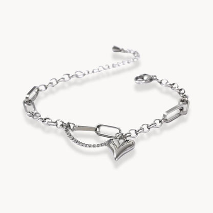 Heart Pendant Chain Bracelet - Zafinne Jewelry
