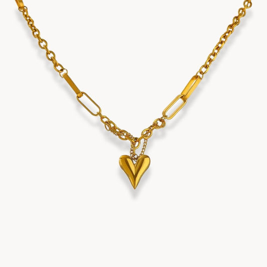 Heart Pendant Chain Necklace - Zafinne Jewelry