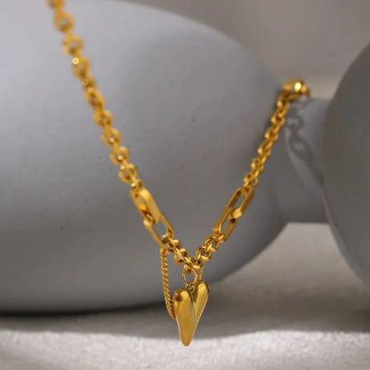 Heart Pendant Chain Necklace - Zafinne Jewelry