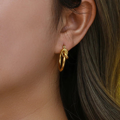 Knot Hoop Earrings - Zafinne Jewelry