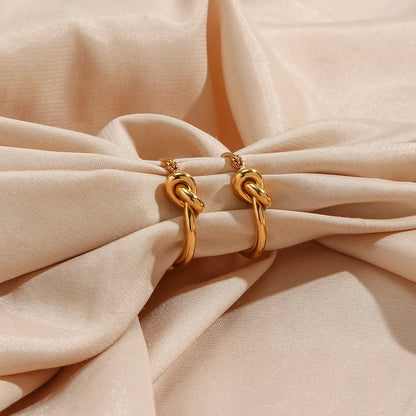 Knot Hoop Earrings - Zafinne Jewelry