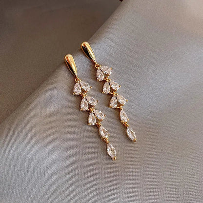 Long Leaf Earrings - Zafinne Jewelry