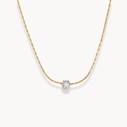 Luna Solitaire Pendant Necklace - Zafinne Jewelry