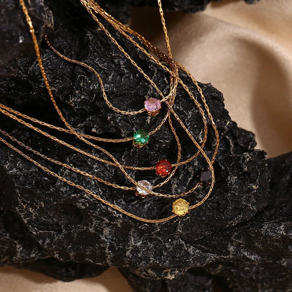 Luna Solitaire Pendant Necklace - Zafinne Jewelry