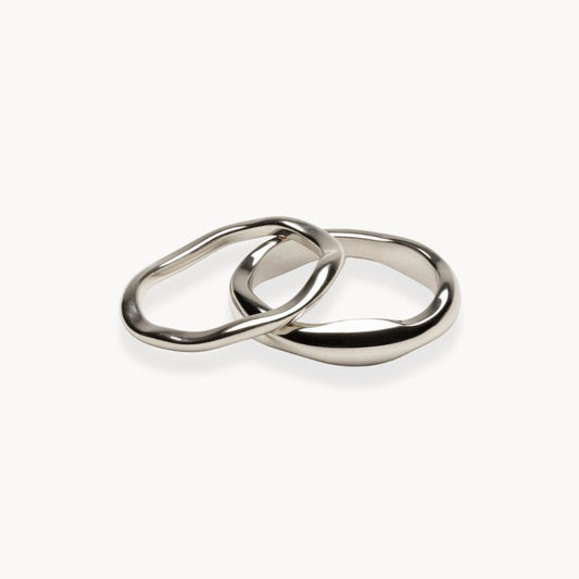 Luna Stackable Rings - Set of 2 - Zafinne Jewelry