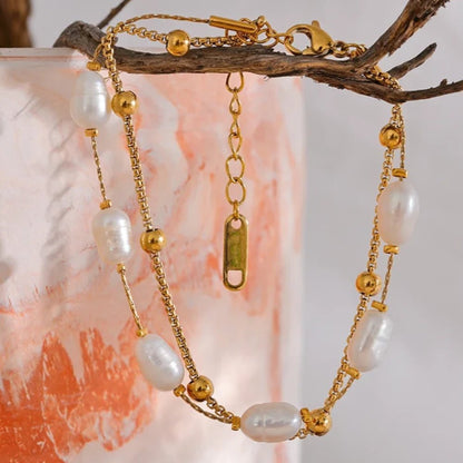 Natural Pearls Double Layer Bracelet - Zafinne Jewelry