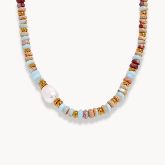 Natural Stone Freshwater Pearl Necklace - Zafinne Jewelry