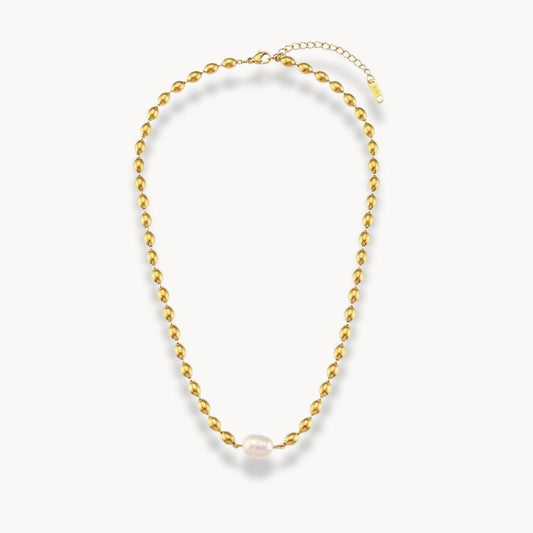 Oval Beads Freshwater Pearl Necklace - Zafinne Jewelry