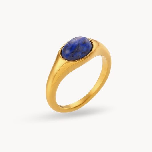 Oval Natural Stone Ring - Zafinne Jewelry