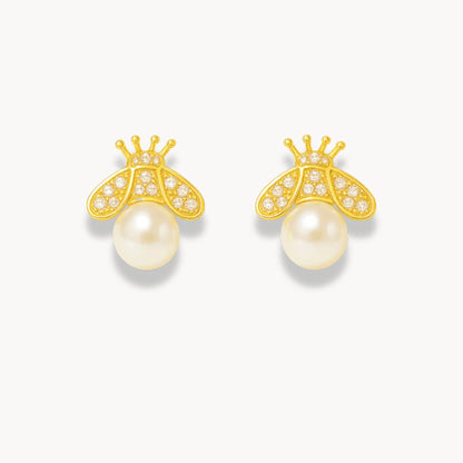 Pearl Bee Earrings - Zafinne Jewelry