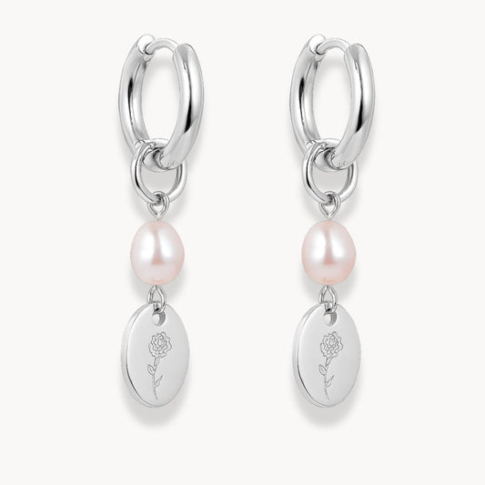 Pearl Charm Flower Drop Earrings - Zafinne Jewelry