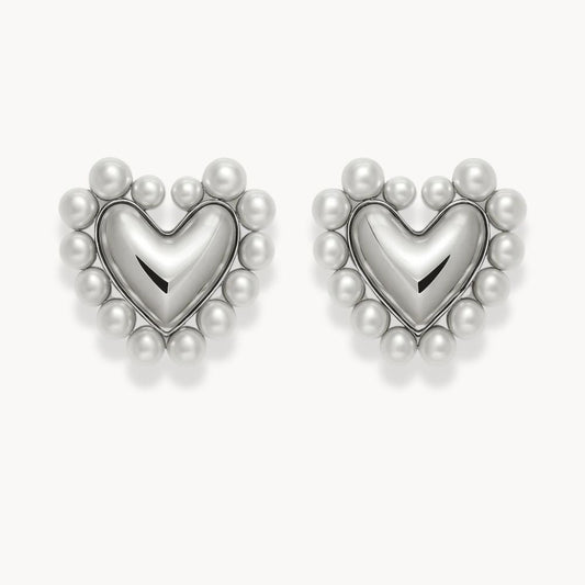 Pearl Heart Earrings - Zafinne Jewelry