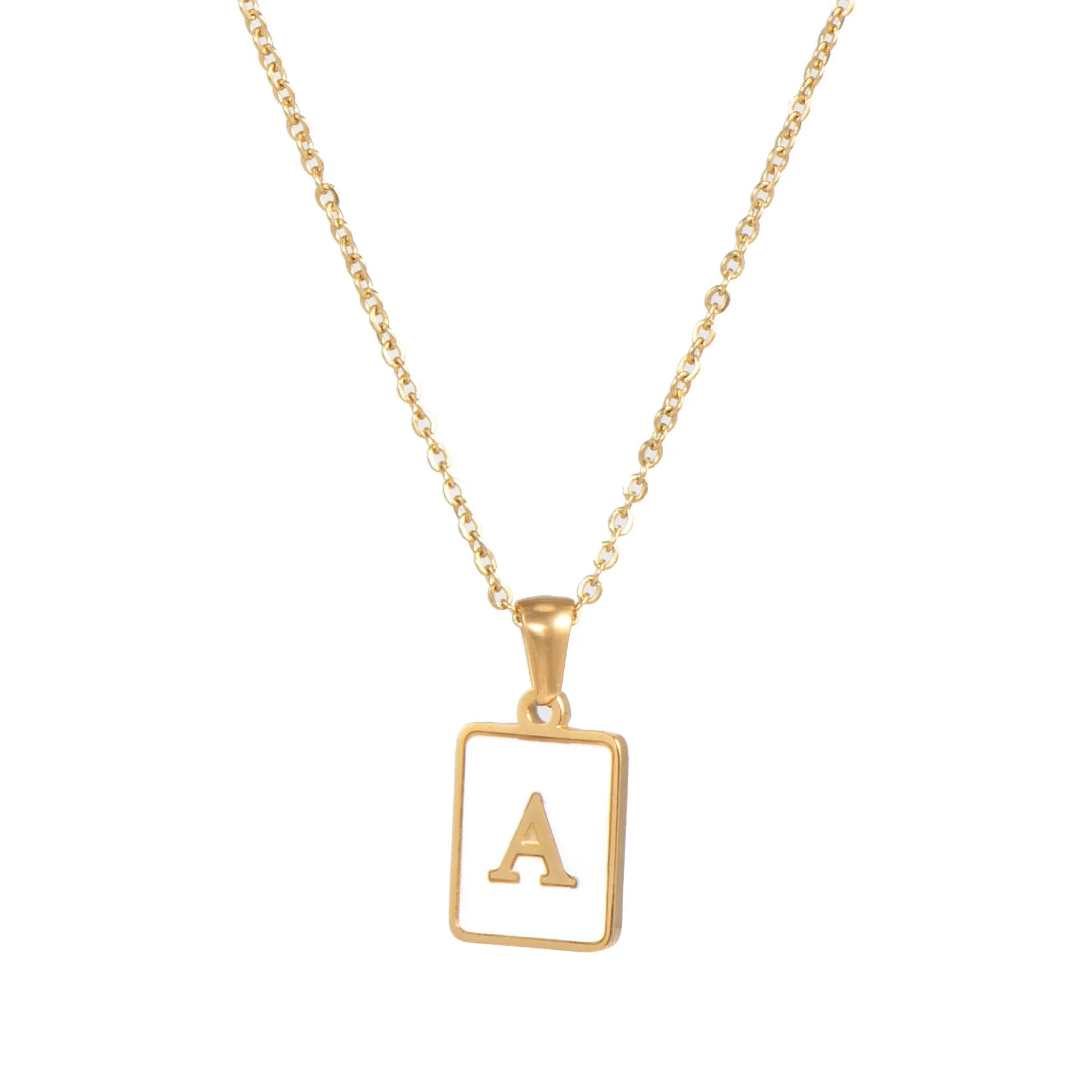 Pearl Shell Initial Letter Necklace - Zafinne Jewelry