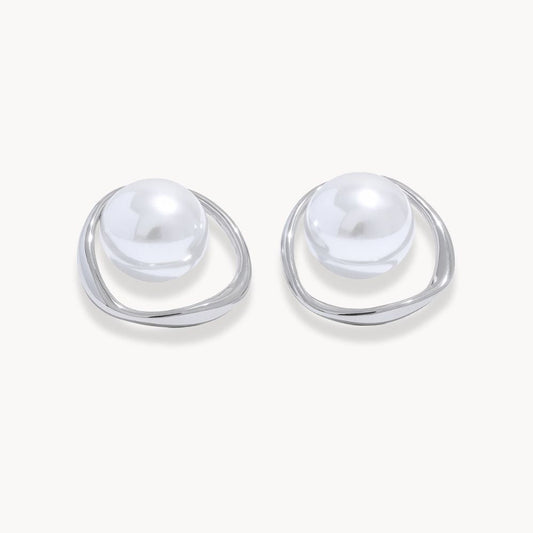 Pearls Round Hollow Earrings - Zafinne Jewelry