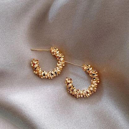 Retro Half Hoop Earrings - Zafinne Jewelry