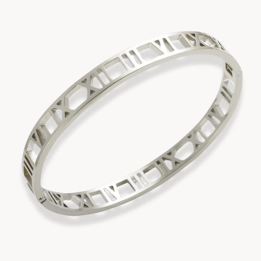 Roman Numeral Bangle Bracelet - Zafinne Jewelry
