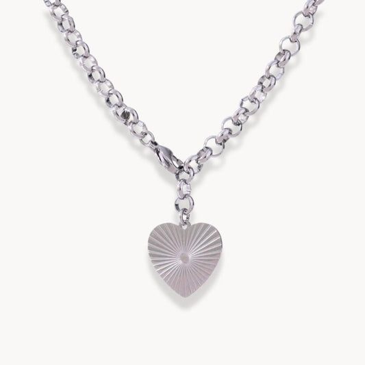 Romantic Heart Flower Pendant Necklace - Zafinne Jewelry