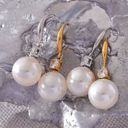 Round Pearls Drop Earrings - Zafinne Jewelry