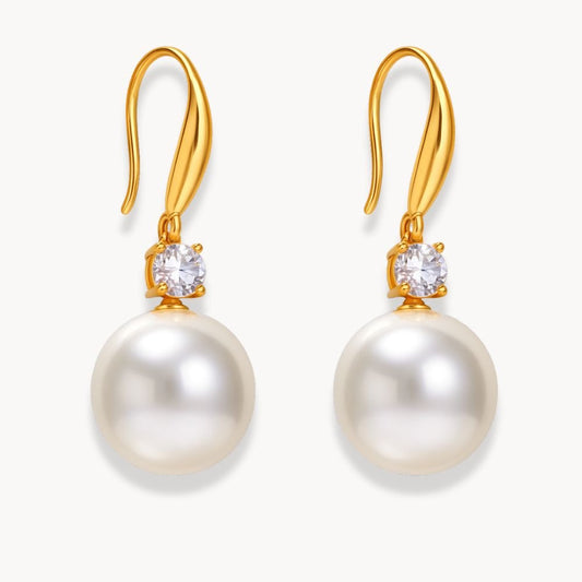 Round Pearls Drop Earrings - Zafinne Jewelry