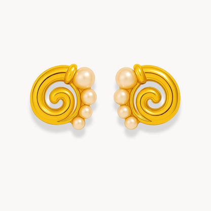 Sea Shell Pearl Earrings - Zafinne Jewelry