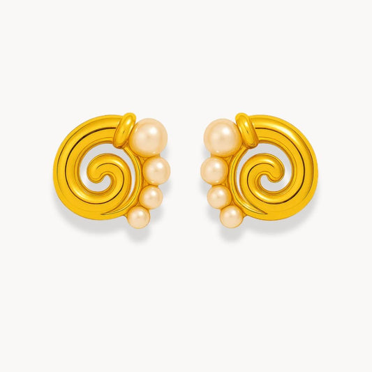 Sea Shell Pearl Earrings - Zafinne Jewelry