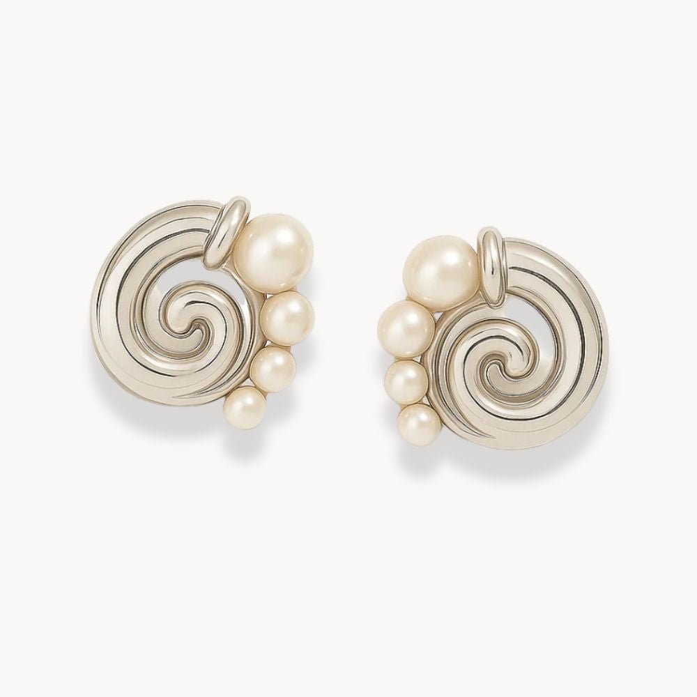 Sea Shell Pearl Earrings - Zafinne Jewelry
