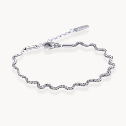 Sierra Textured Wave Chain Bracelet - Zafinne Jewelry