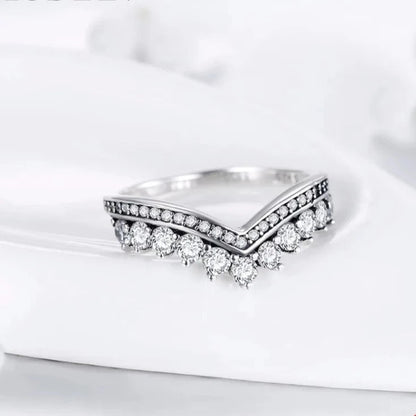 Silver Sparkle Crown Ring - Zafinne Jewelry