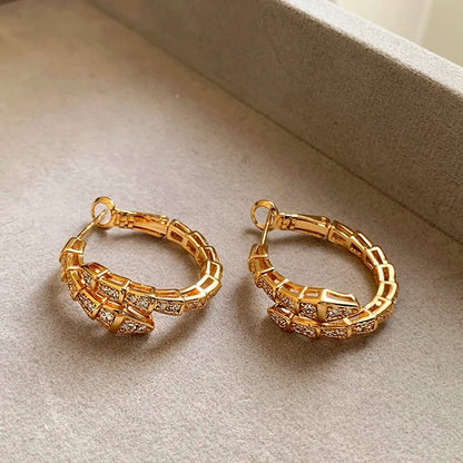 Snake Shaped Drop Earrings - Zafinne Jewelry