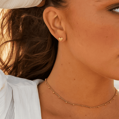 Sweet Gold Heart Earrings - Zafinne Jewelry