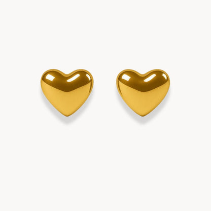 Sweet Gold Heart Earrings - Zafinne Jewelry