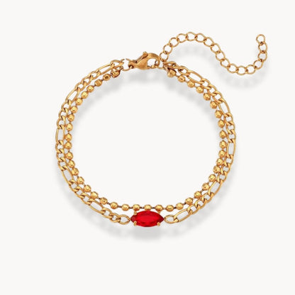 Zircon Double Layer Chain Bracelet - Zafinne Jewelry