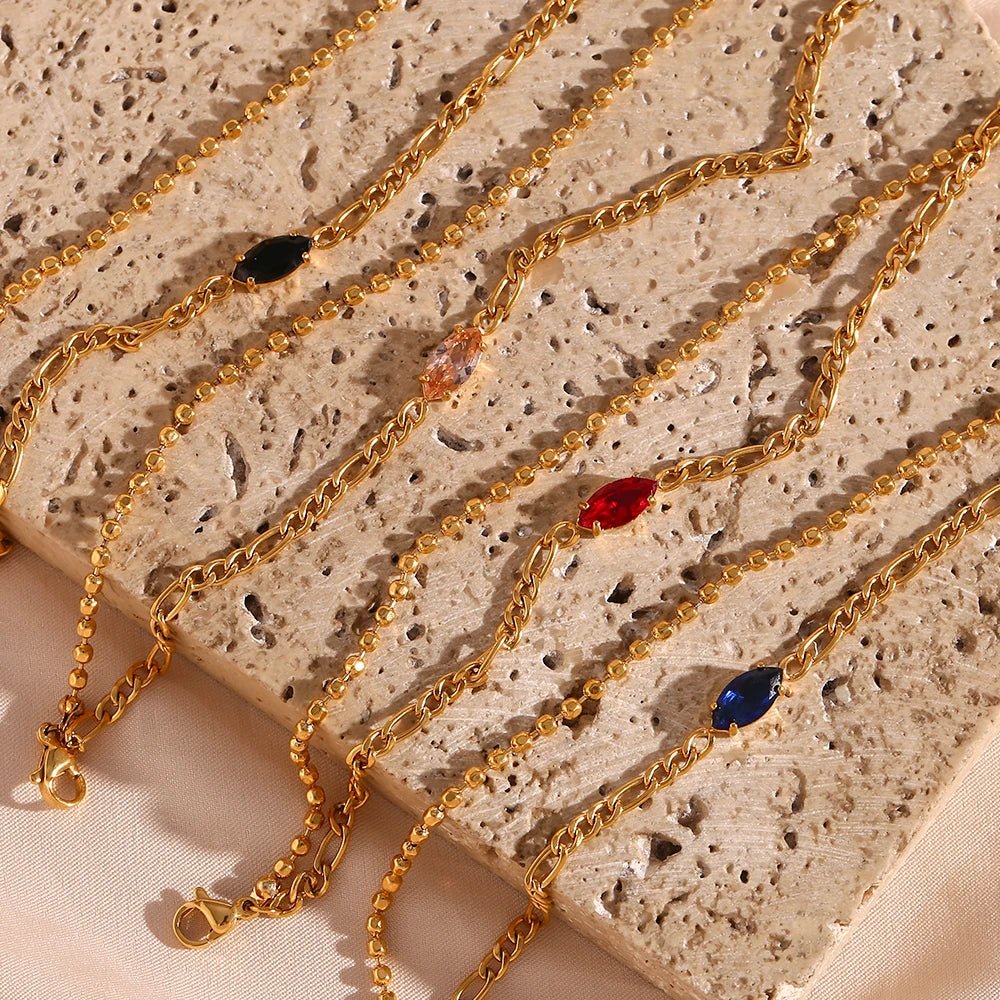 Zircon Double Layer Chain Bracelet - Zafinne Jewelry